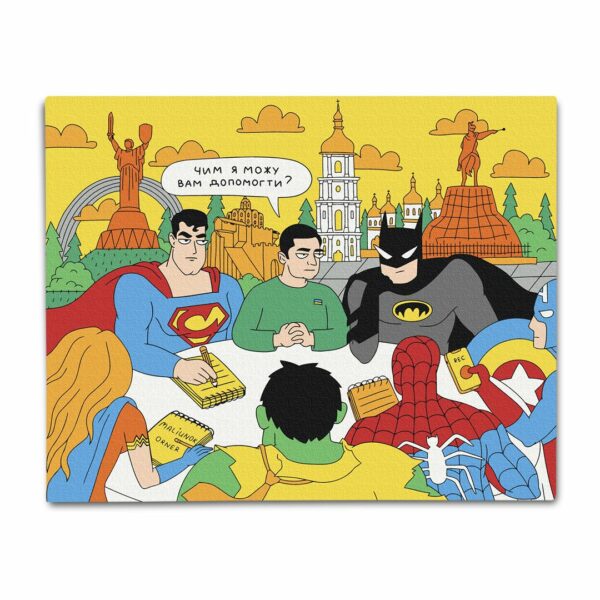 Ukrainietiškas tapybos rinkinys (40x50): Meeting Of Superheroes