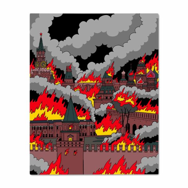 Ukrainietiškas tapybos rinkinys (40x50): Burning Kremlin