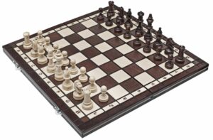 Mediniai šachmatai Tournament 39x39cm, 77mm
