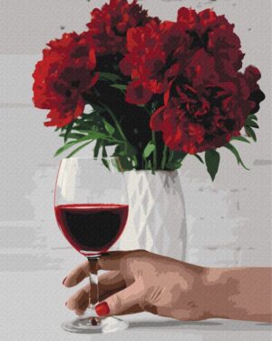 Tapybos rinkinys Peony wine (50cm x 40cm)