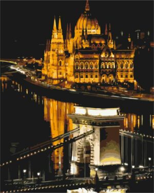 Tapybos rinkinys "Night Budapest" (50cm x 40cm)