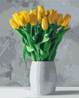 Krāso pēc cipariem „Bouquets of yellow tulips“ (50x40 cm)
