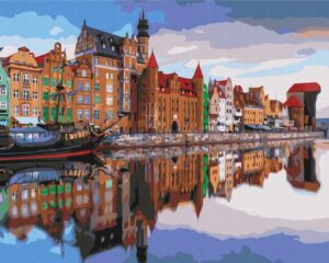 Paint by numbers „Embankment of Gdansk“ (50x40 cm)