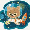 Tapybos rinkinys "Space teddy bear" (40cm x 30cm)